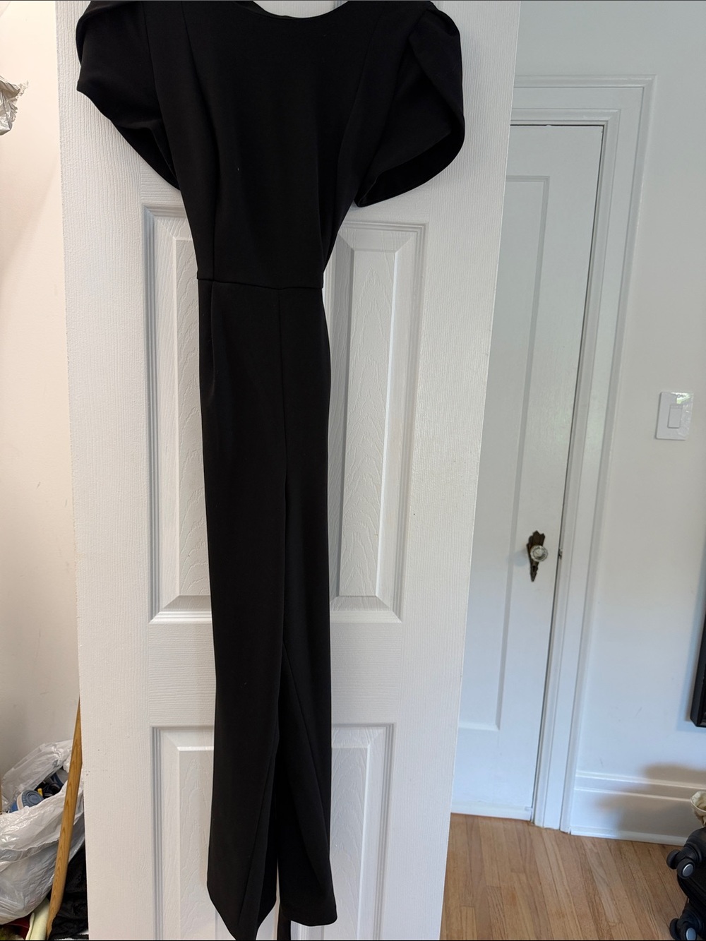 Calvin Klein Black Puff-Sleeve Jumpsuit